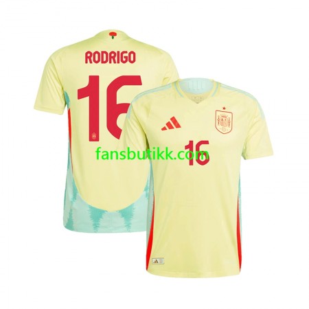 Fotballdrakt Spania RODRIGO 16 Bortetrøye Euro 2024 Kortermet